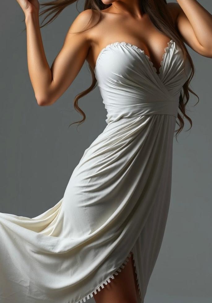 Confident in Backless dress wearing npple covers